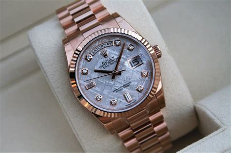 rolex day date meteorite rose gold